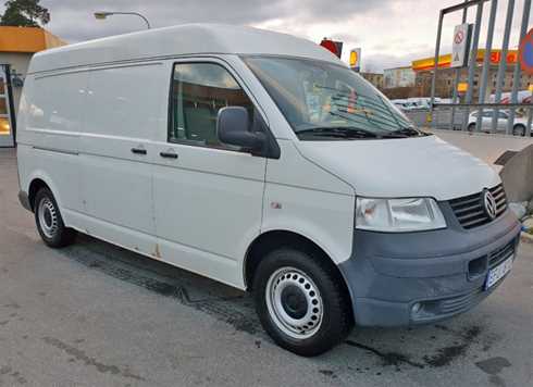 Vit Volkswagen Transporter stulen i Hammarbyhöjden, Stockholm